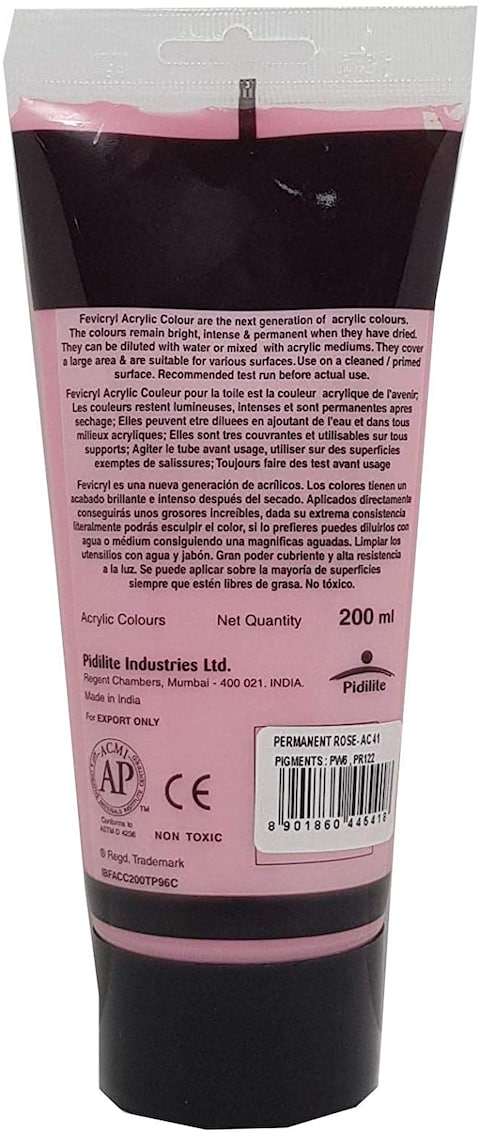 Generic Fevicryl Acrylic Color 200ml Permanent Rose Ac41