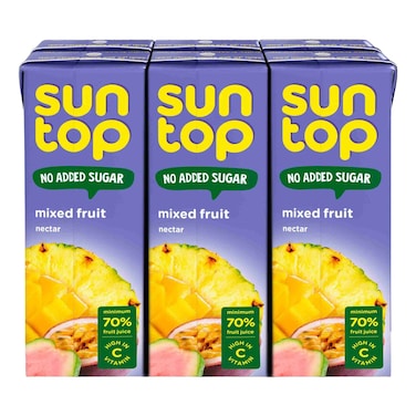 سانتوب عصير رحيق الفواكه المختلطة بدون إضافة سكر 180 ملل حزمة من 6