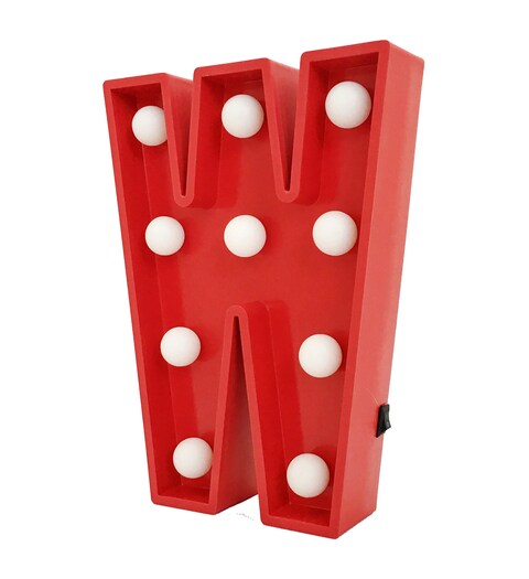 LED Marquee Letter Light Sign Wooden Red (W) 25cm