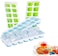 4 Pack Ice cube tray With Removable Lid - Green Blue