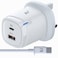 Radalifestyle QC 9 fast charger with quick-charge 20 watt &amp; type C cable included (white)