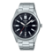 Men&#39;s Stainless Steel Analog Black Dial Wrist Watch MTP-VD02D-1E