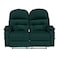 In House Velvet Double Cinematic Recliner Chair With Cups Holder - Dark Green - NZ80
