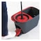 Vileda Turbo Smart Easy Power Spin and Wring Mop and Bucket Set Red &amp; black