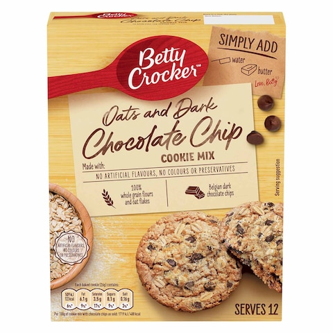 Betty Crocker Oat And Dark Chocolate Chip Cookie Mix 250g