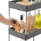 COZY NEST Multi Tier Rolling Trolley Storage Organizer Utility Cart with Hooks &amp; Wheels,Mobile Functional Shelves for Bathroom,Kitchen,Office,Laundryroom (Gray 4 Tier)