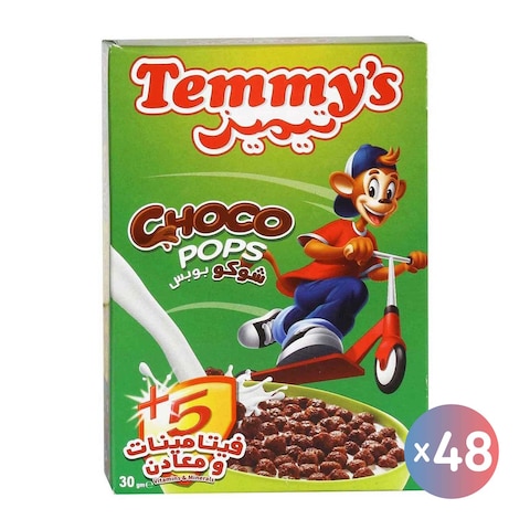Temmy&#39;s Choco Pops Cereal - 30 gram - 48 Pieces