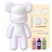 DIY PAINT YOUR OWN BEARBRICK BEAR FIGURE KIT (7 inch - 18 cm) Pour Over Acrylic Fluid Paint and create a unique display piece. COLORS: Light-Pink, Dark-Purple, Mint-Green