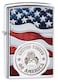 Zippo 29395 United States Stamp on American Flag Chrome Windproof Lighter