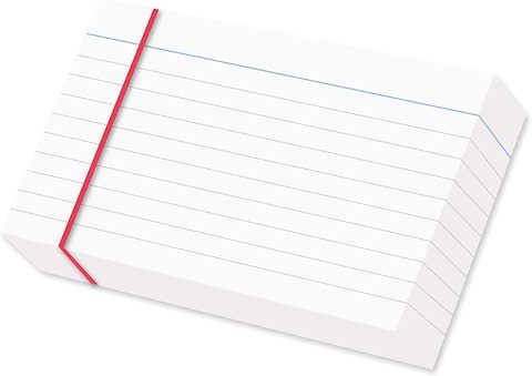 Ruled index card, 100 Pack White Lined Record Cards for Office School Note making, List Making, Revision Flash Cards, 6&rdquo; x 4&quot;, 240GSM