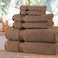 Comfy 550 GSM Set of 6 100% Cotton Towel Set - Brown