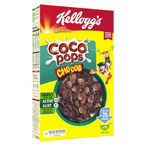 Kellogg&#39;s Coco Pops Chocolate Flavoured Chocos Cereal, 480g