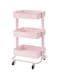 Darice 3-Tier Metal Rolling Storage Cart Blush Pink 30Inch