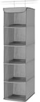 5 Section Closet Organizer - Hanging Shelves with Sturdy Metal Frame