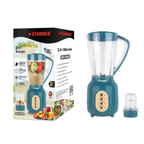 STARGOLD 2 in 1 Blender and Grinder 1.5L Unbreakable PC Jar 450W Powerful Copper Motor