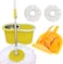 Generic 9 Pcs Cleaning Set, Spin Mop And Bucket With Stainless Steel Wringer, 2 Microfiber Mop Heads, 3 Scrub Brushes With 1 Glass Wiper And 1 Dust Pan