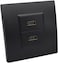 HDMI faceplate with angle module black color - 2 Port