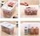 Square Handle Boxes Refrigerator Storage Organizer Box Container Food Basket with Lid 4.7 Liters for Vegetables, Fruits, Meat, and Fish - Set of 4 Transparent