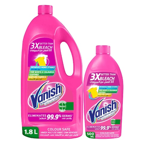 Buy Vanish Liquid Stain Remover Pink 1.8L+500ml in UAE