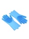Generic Magic Silicone Gloves With Wash Scrubber Light Blue 240G