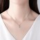 Exquisite 925 Sterling Silver Necklace with White Crystal Pendant