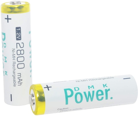 DMK POWER Rechargeable AA Batteries,2800mAh High Capacity Batteries 1.2V NiMH Low Self Discharge (2Pcs)