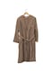 Soft Comfort Hooded Cotton Bathrobe With 2 Pockets, Brown Free Size