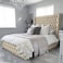 In House Burgas Velvet Bed Frame - Queen - 200x140 cm - Ivory