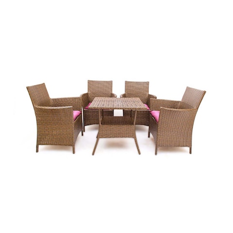 &quot;Alameya Garden Set - 4 Chairs + Table - Beige &quot;