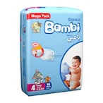 Buy Sanita Bambi Diaper Size 4 Large 8-16kg Mega Pack White 80 count in Saudi Arabia