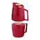 Alsaif deva vacuum flask 2 in 1 red gilded color 0.5 + 0.5 L 