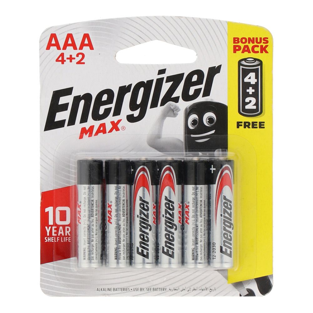 Energizer Max AAA 4+2 1.5v