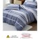 Luna Home King Size 6 Pieces, Blue Stripe Design Duvet Cover Set