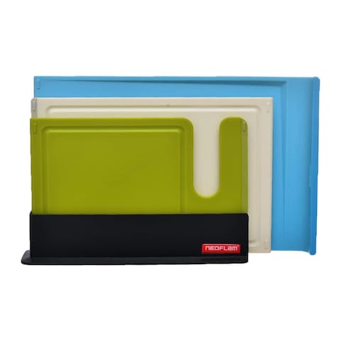Neoflam Puli Plastic Cutting Board Set with Stand - 3 Pieces