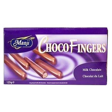 Manji Milk Chocolate Chocolate Fingers Biscuit 125g