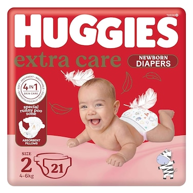 Huggies New Born Diapers Size 2 4-6kg 21 Count 15% Off