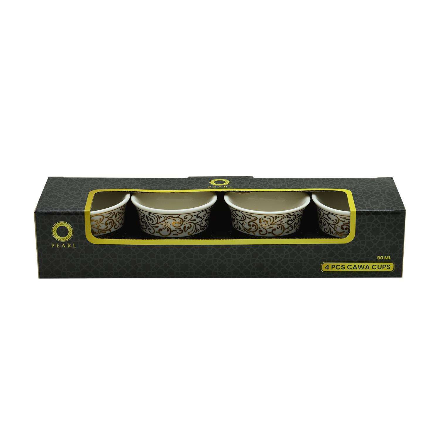 PEARL CERAMIC CAWA CUP, P00005, 4 PCS SET - STYLE 2, 90ML