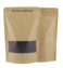 Generic Kraft Paper Bag With Reusable Zip Lock Sealing &amp; Notch Matte Transparent Window (Pack Of 10 Pcs)