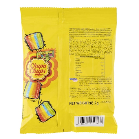 Chupa Chups Sour Bites Mix Fruit  Jellies 90g