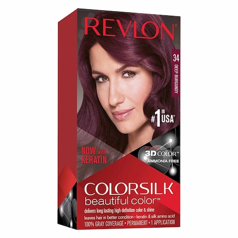 Revlon Colorsilk Permanent 3D Hair Color 34 Deep Burgundy