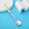 Lihan 6Pcs Ramadan Designed Dessert Spoons (S), Gold Plasted Design Plating Stainless Steel 15X2X15Cm Spoons For Cake Spoon, Dessert Spoons, Easy To Clean, Dishwasher Safe