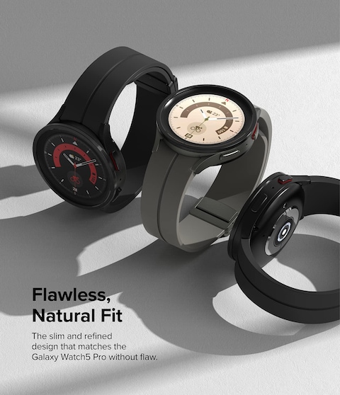 Ringke - Samsung Galaxy Watch 5 Pro 45mm - Bezel Styling Case Adhesive Frame Ring Cover - Black  (45 - 02)