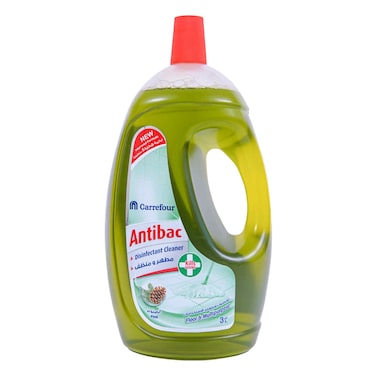 Carrefour Pine 4-In-1 Anti-Bacterial Floor And Multi-Purpose Cleaner Green 3L
