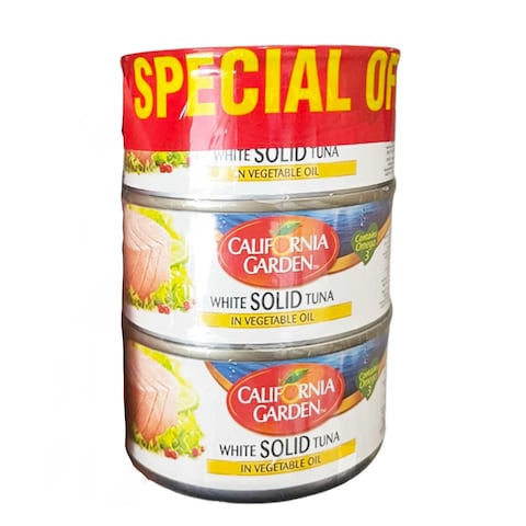 Buy California Garden White Solid Tuna In Vegetable Oil 170g Pack of 3 in UAE