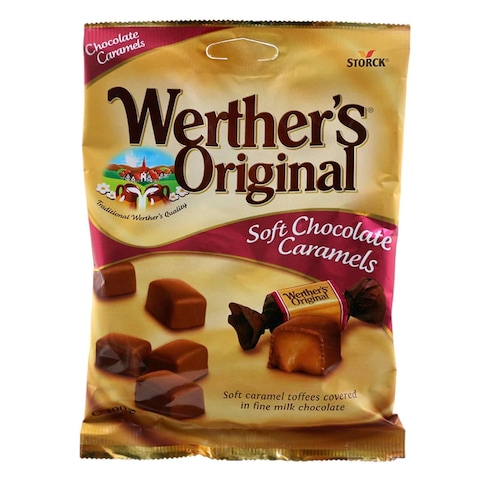 Storck Werther&#39;s Original Coated With Chocolate Caramel Toffees 100g
