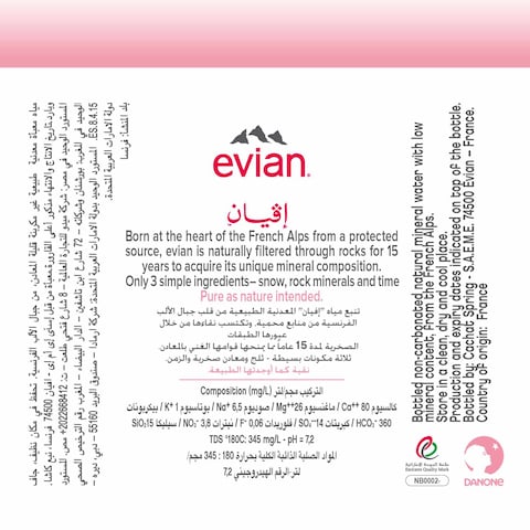 evian Natural Mineral Water 500ml Pack of 24