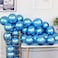 Metallic Chrome Balloons 50 Pcs 12 Inch Helium Shiny Thicken Latex Balloons Party Decoration (Blue)