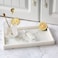 1CHASE&reg; Rectangular Natural White Marble Stone Decorative Trinket Vanity Serving Tray For Kitchen Counter, Jewelry Organizer, Bathroom, Hallway, Dining Area And Bedrooms 30x20x3 CM