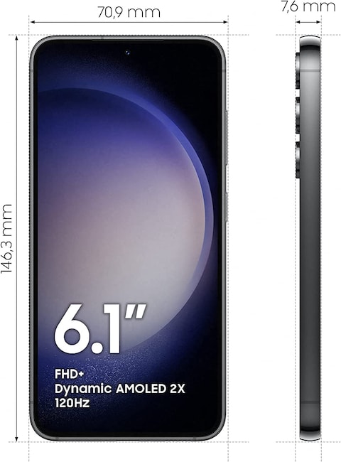 Samsung Galaxy S23, Dual SIM, 8GB RAM, 256GB, 5G, Phantom Black - International Version