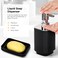 Bathroom Accessories Set of 6 Modern Design 6 Pieces Bathroom Accessory Set Soap Dispenser Toothbrush Holder Tooth Mug Soap Dish Toilet Brush Rubbish for Bathroom Home Decor (Black)